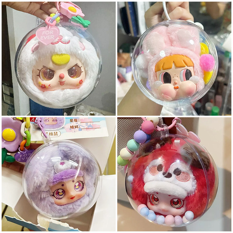กล่องใส่ Baby Three/CRYBABY Kimmon ใส PVC บอลใส่ตุ๊กตา 12cm 14cm บอลใส่ตุ๊กตา กันฝุ่น กันน้ำ