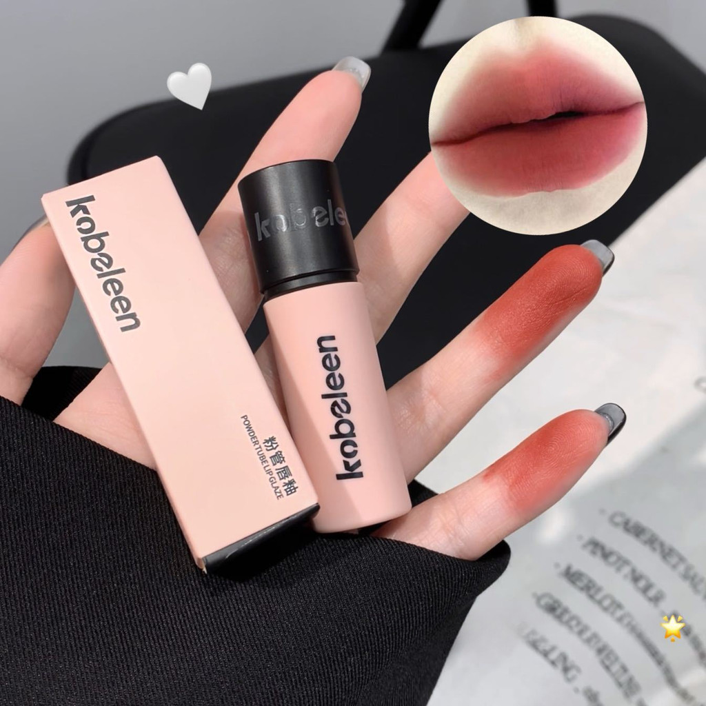 Kobeleen Pink Tube Lip Glaze เกาหลี Matte Spring Girl ลิปสติกโรแมนติก Sweet Tender Natural Lip Mud