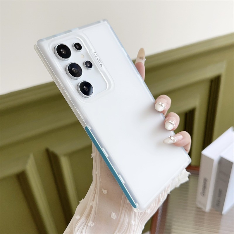 SAMSUNG ใหม่matteโปร่งใสสีเคสโทรศัพท์สําหรับsamsung 24Ultra Plus 23 21FE A55 35 34 25 15 14 13 SoftปลอกTPUกันกระแทก