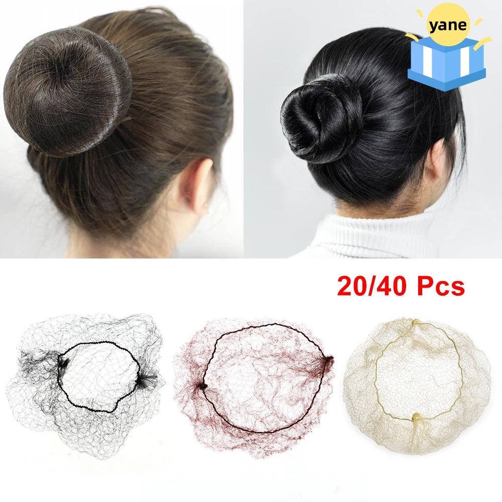Yane 20/40 ชิ้นที่มองไม่เห็นตาข่ายคลุมผมผู้หญิงแฟชั่นขอบยืดหยุ่นเครื่องประดับผม Bun Cover