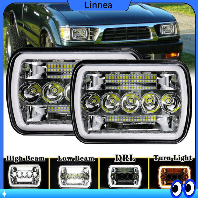 Lin ไฟหน้า Led รถจักรยานยนต์ 5 x 7 นิ้ว/6 x 7 นิ้วไฟหน้าสี่เหลี่ยม 400w 40000lm Ip67 กันน้ําดัดแปลงชิ้นส่วน