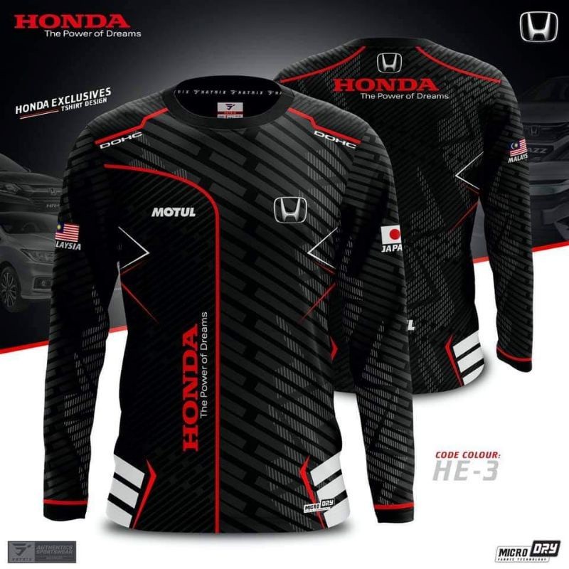 Hond4 MOTUL Long Sleeve เสื้อขี่มอเตอร์ไซค์ แขนยาว ไซส์ XS-6XL