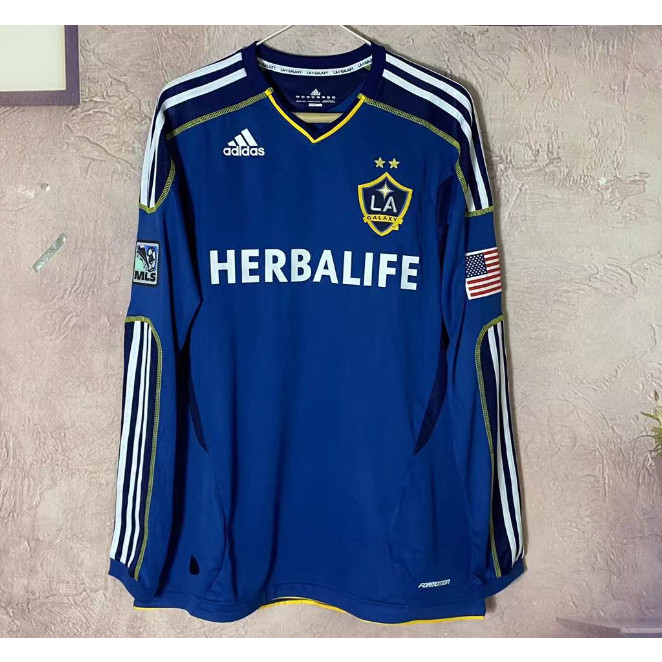 11-12 LA Galaxy Away แขนยาว BECKHAM คุณภาพสูง Retro Football Jersey เสื้อยืดแบบกําหนดเอง