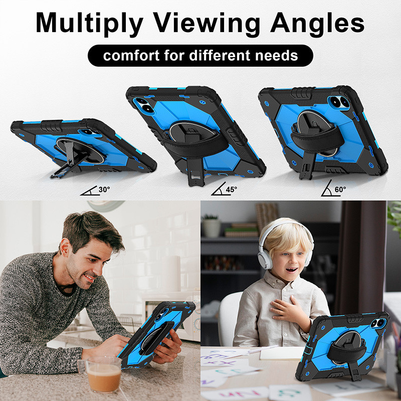 สําหรับ Redmi Pad Pro 12.1 2024 Xiaomi Poco Pad 12.1 นิ้ว 360° ฝาครอบขาตั้งที่จับหมุนได้ เคสกันกระแทกสําหรับงานหนักพร้อมสายคล้องมือ - รูปที่ 5