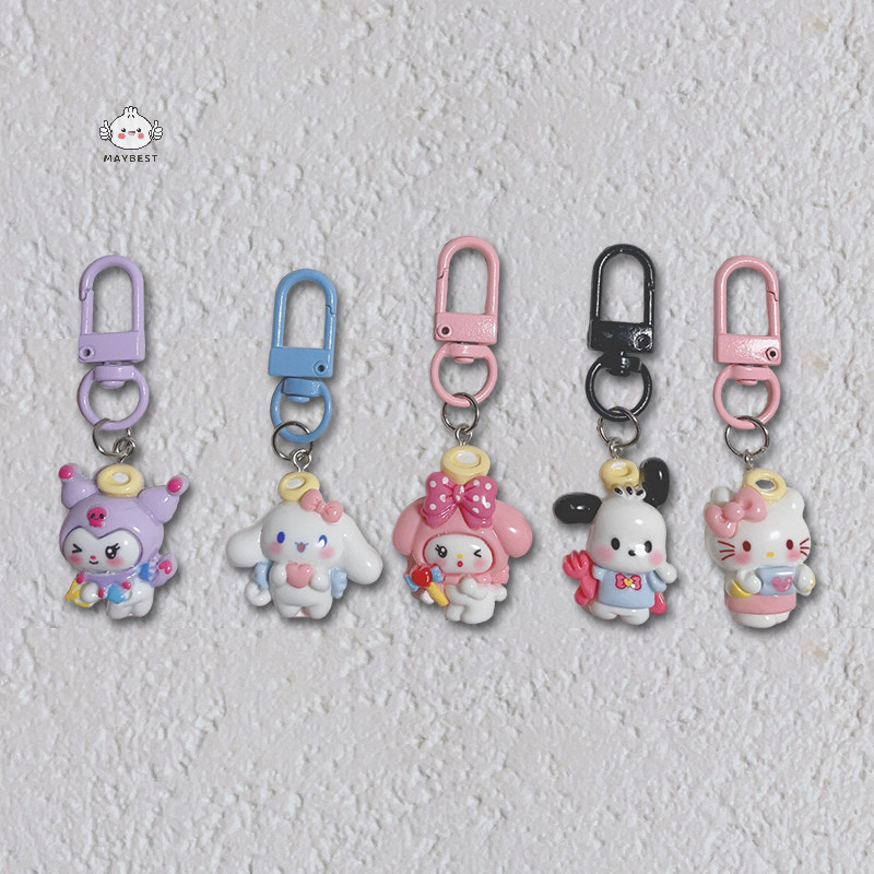 {maybest} Kawaii การ์ตูน Kuromi Melody Pochacco Cinnamoroll Kt แมวจี้น่ารักอะนิเมะพวงกุญแจกระเป๋าแขวนอุปกรณ์ตกแต่งของขวัญ {TH}