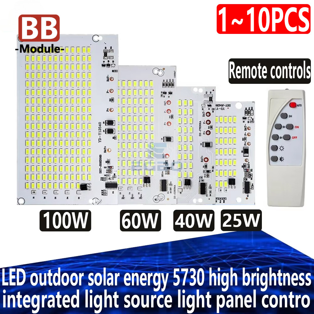 25w 40w 60w 100w LED พลังงานแสงอาทิตย์กลางแจ้ง 5730 ความสว่างสูงลูกปัดฉายแสงแบบบูรณาการแหล่งกําเนิดแสงแผงไฟcontro