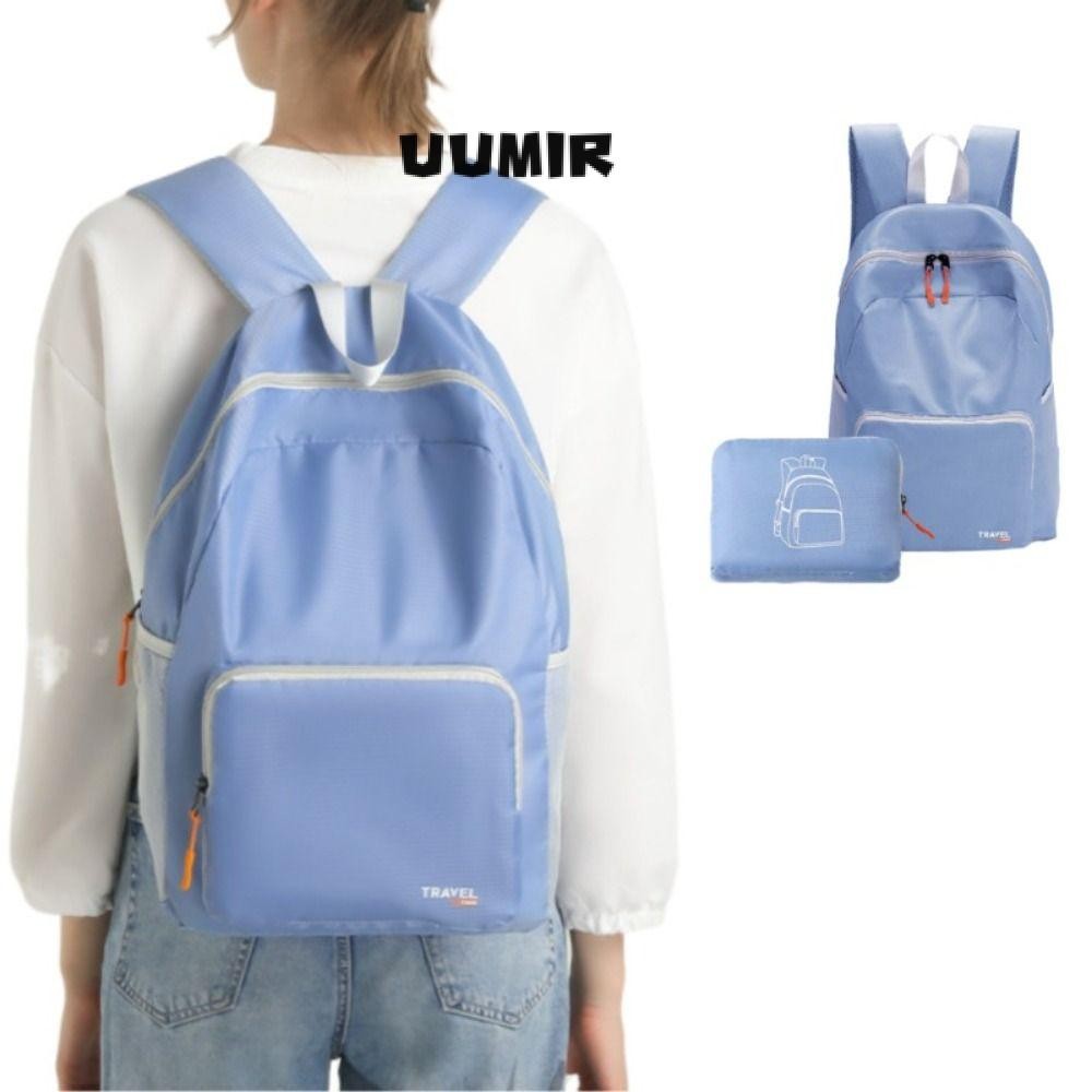 UUMIR กระเป๋าเดินทาง, กระเป๋าเป้สะพายหลังพับได้ความจุขนาดใหญ่เบา, กระเป๋าเป้สะพายหลังเดินป่าพับได้กันน้ําแบบพกพากลางแจ้ง