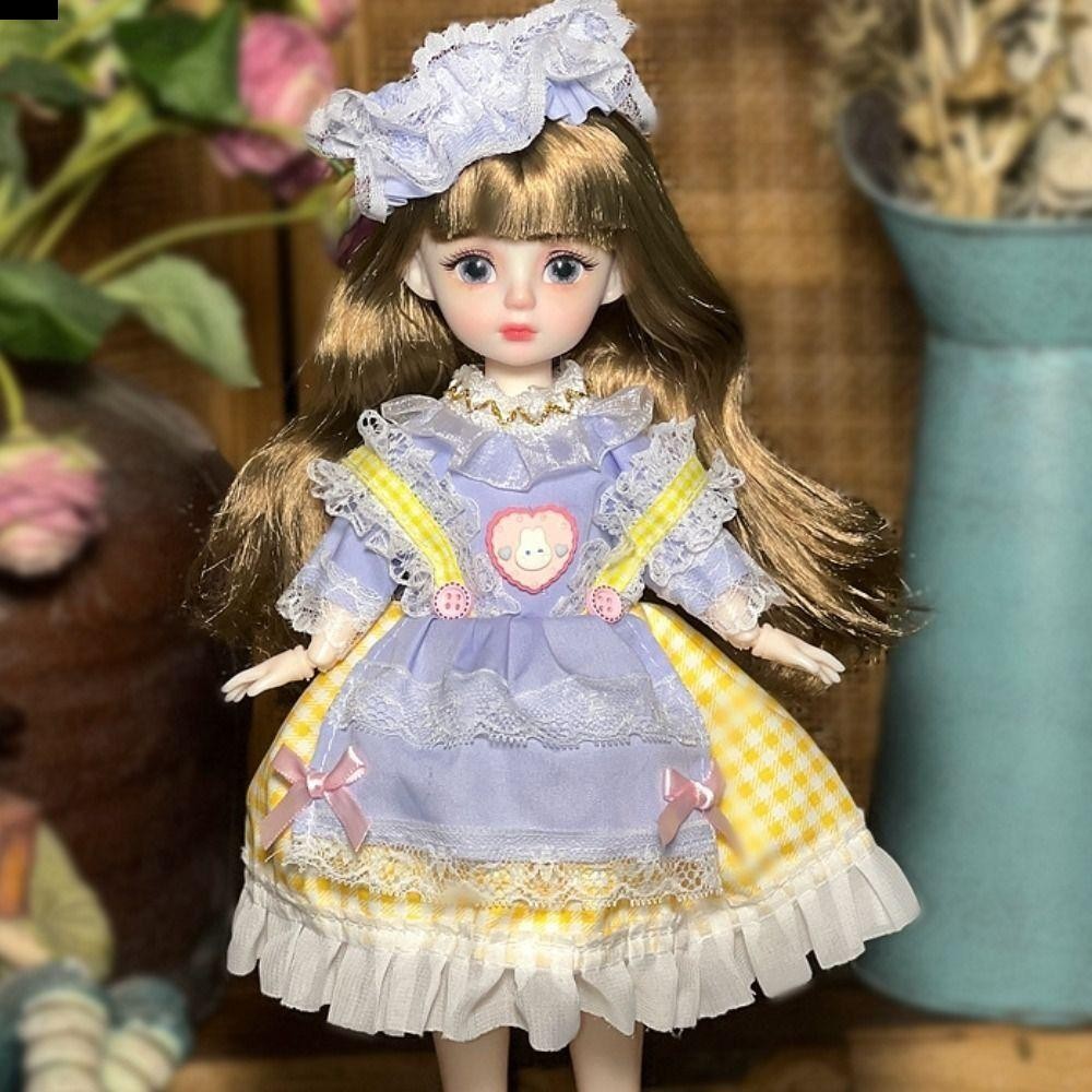 Antione 1 ชุดชุดเจ้าหญิงตุ๊กตา Bjd, ดึงดูดตาผมยาว 30 ซม.ตุ๊กตา Bjd พร้อมเสื้อผ้า, เหมือนจริง 1/6 SD Elegant Anime Princess Makeup Ball Joint ตุ๊กตาของขวัญวันเกิด