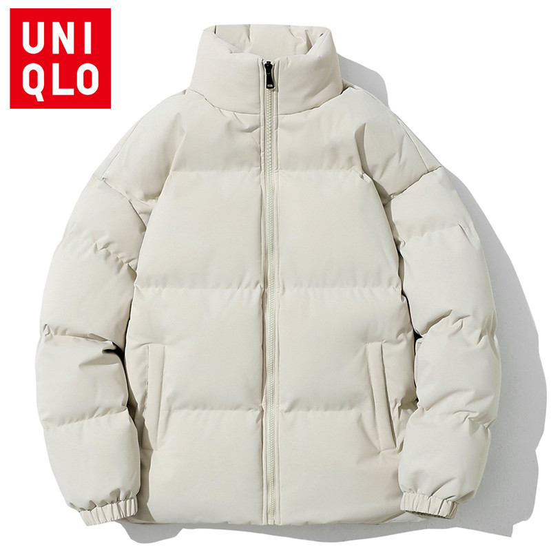 UNIQLO ยูนิโคล่ เสื้อแจ็คเก็ตบุนวมที่อบอุ่นเสื้อแจ็คเก็ตกันลมฤดูหนาวของผู้ชายเสื้อผ้าฝ้ายคุณภาพสูง