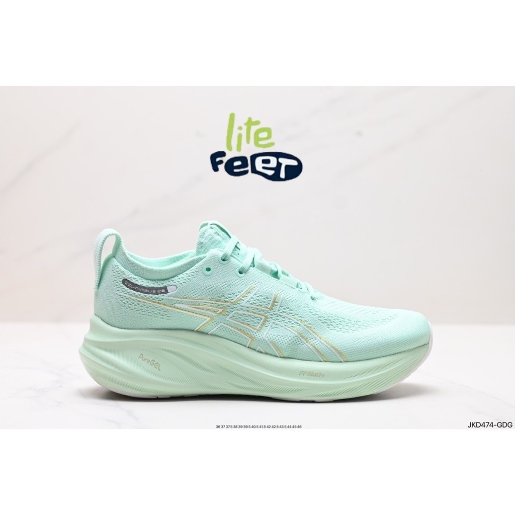 (คุณภาพสูง) Asics GEL-Nimbus 26สีเขียวอ่อนพรีเมี่ยมรองเท้ากีฬา123p