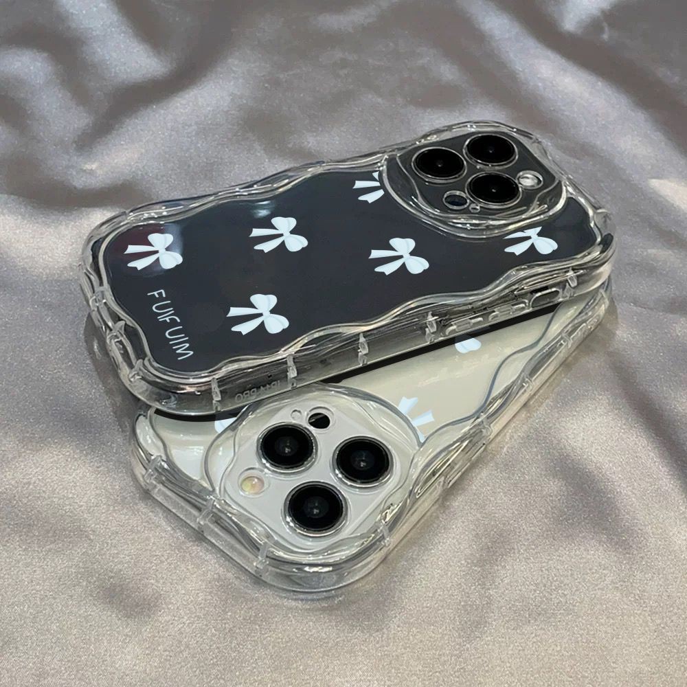 Blue Bow Tie สําหรับ iPhone 11PRO 12 13PROMAX 14 15PLUS SE2020 XSMAX XR 6 8 7PLUS X 14PLUS 14PRO ยี่ห้อใหม่ราคาพิเศษวัสดุโทรศัพท์มือถือกรณี