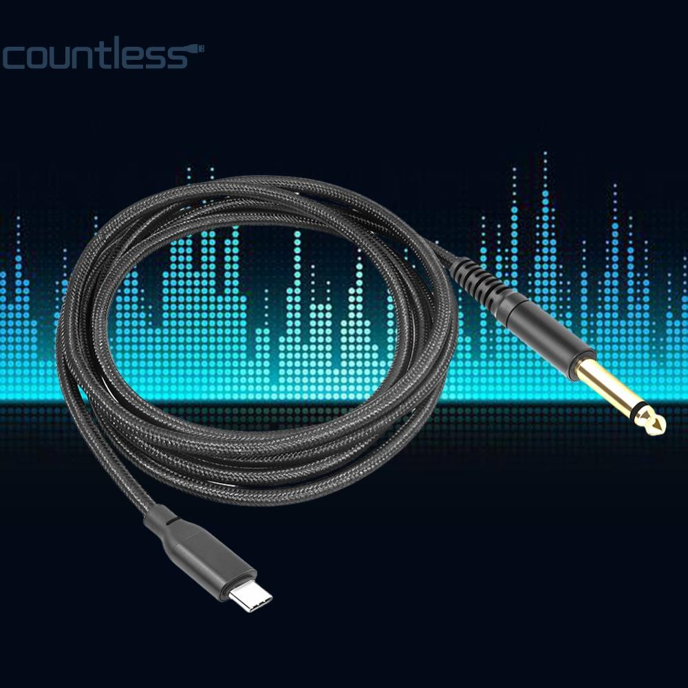 1/2/3m USB C ถึง 6.35 มม.1/4 TS สายสัญญาณเสียงสเตอริโอประเภท C ถึง 6.35 มม.แจ็ค Aux สาย 6.35 มม. Mon