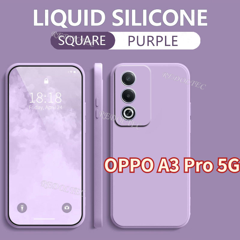 เคสนิ่ม OPPO A3 Pro 5G ป้องกันกล้องปลอกสีลูกกวาด OPPOA3Pro OPPO A3Pro ซิลิโคนสี่เหลี่ยม TPU Ultra Thin Matte ฝาหลังโทรศัพท์