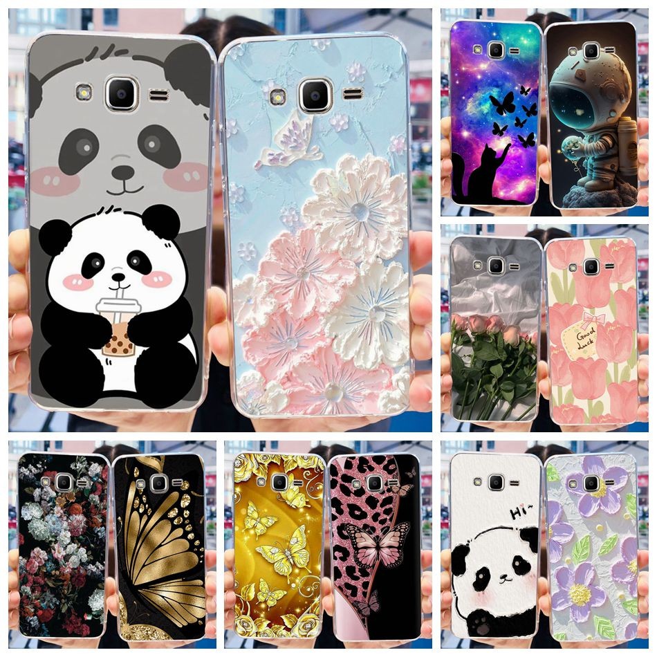 สําหรับ Samsung Galaxy J2 Prime / J2 Ace / Grand Prime SM-G530 G531H G532F G532G กรณีน่ารัก Panda ดอกไม้ทาสีซิลิโคนนุ่ม TPU เคสโทรศัพท์