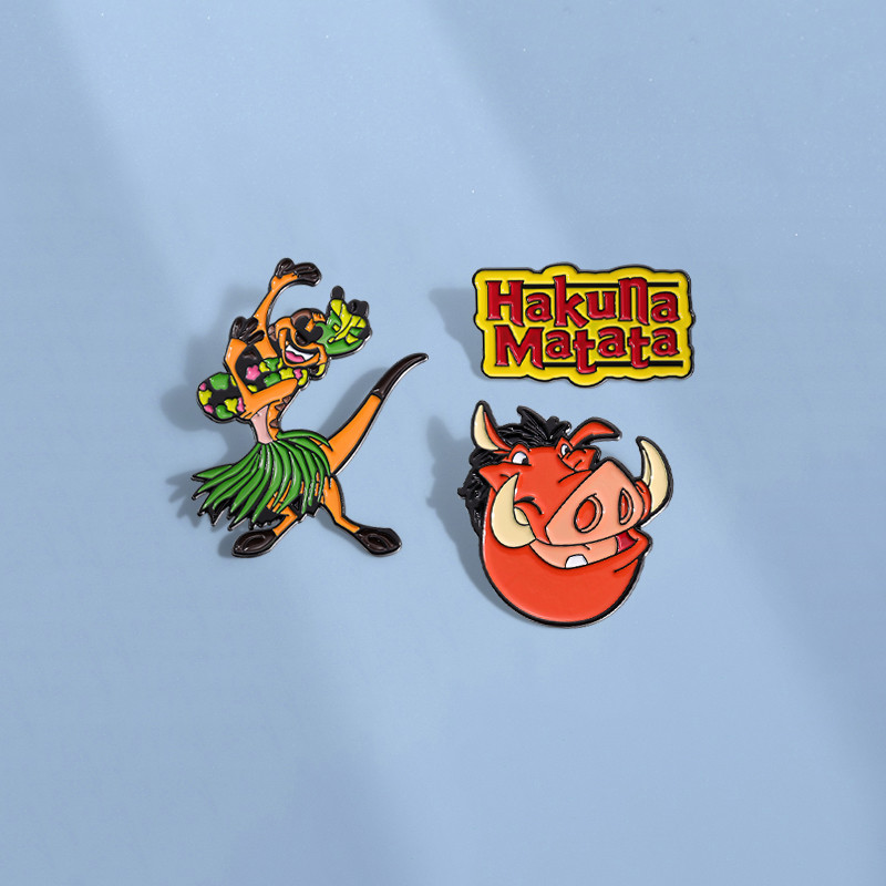 The Lion King เข็มกลัดการ์ตูนตัวละครภาพยนตร์ Pin ป้ายโลหะ Pins กระเป๋าเป้สะพายหลังเครื่องประดับของขวัญสําหรับเด็ก