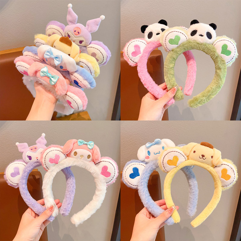 ที่คาดผมตุ๊กตาเด็กการ์ตูน Sanrio Headwear 2024 ที่คาดผมสปาเด็กผู้หญิงใหม่
