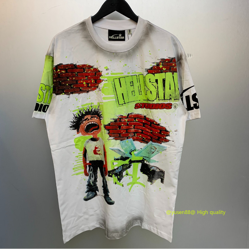 **hot***HELLSTAR Studios BRICK WALL T-SHIRT 高品墙质拼装 เสื้อยืดแขนสั้น