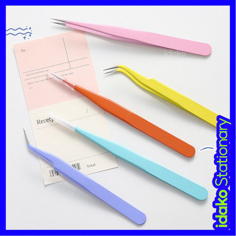 Idako แหนบสแตนเลส Candy Color Series Macaron Color Handbook สติกเกอร์เครื่องมือ Gadget ST002