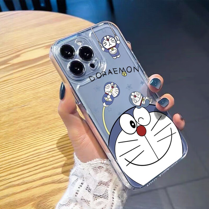 เคสไอโฟน15 doraemon โปร่งใส เคสโดเรม่อน case pro เรียบง่าย iPhone11,12,13,14,15,14promax,15promax