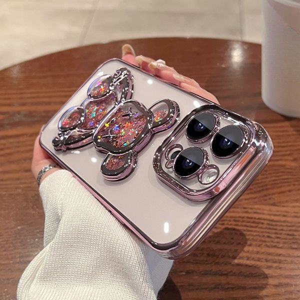 แฟชั่น Quicksand Glitter bear สําหรับ Xiaomi 13T 12T Pro 13 12 Lite 14 Ultra 13 12 Pro Mi 11T Pro 11 Lite Poco F6 M6 X6 F5 Pro Clear กรณีหมีรุนแรงโปร่งใสนุ่ม