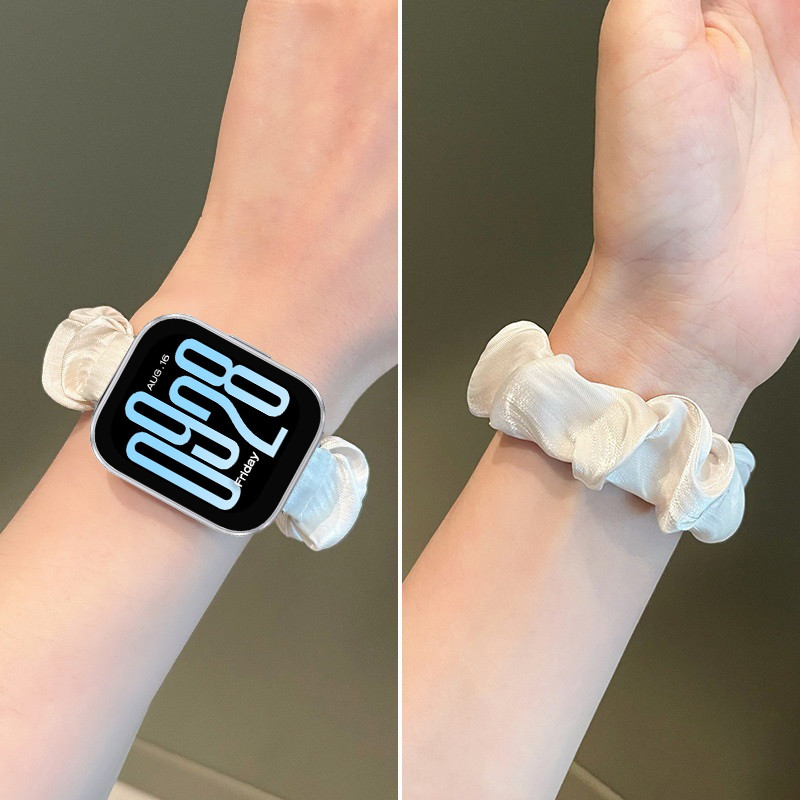 สุภาพสตรีผม Scrunthie ยืดหยุ่นสําหรับนาฬิกา Redmi 5 Active สมาร์ทสายรัดข้อมือสร้อยข้อมือสําหรับ Xiaomi Redmi นาฬิกา 5 Lite Active อุปกรณ์เสริม