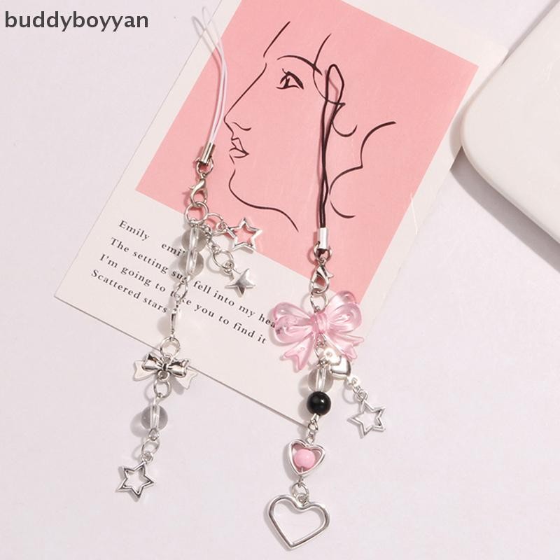 Bbth Goth Y2K โทรศัพท์ Charm Bow Heart Star พวงกุญแจจี้ Kawaii Key Chain กระเป๋าโทรศัพท์น่ารักอุปกรณ์เสริมสําหรับสาวผู้หญิงเครื่องประดับ Vary
