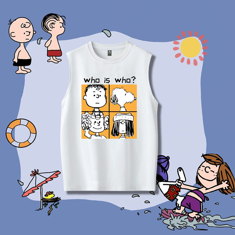 2024 เสื้อยืดผ้าฝ้ายแขนกุด Snoopy SNOOPY ใหม่