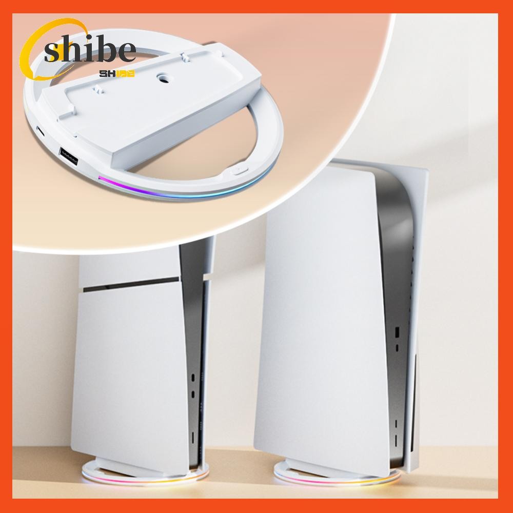 [shibell01.th] สําหรับ PS5 Slim Console ขาตั้งแนวตั้ง RGB ขาตั้งฐานกันลื่นพร้อมพอร์ต USB2.0