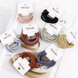 6ชิ้นเก๋สไตล์ที่เรียบง่ายสีทึบผูกผมสดทุกวันเชือกผมนุ่มอเนกประสงค์ผูกผมอุปกรณ์