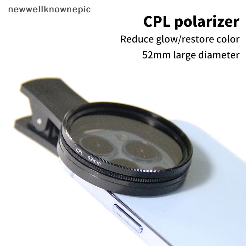 Newwellknownepic 37 มม./52 มม.CPL Filter กล้องวงกลมอุปกรณ์เสริมสีดํา Universal พร้อมคลิปแบบพกพา Professional โทรศัพท์ Polarizer เลนส์มุมกว้าง TH
