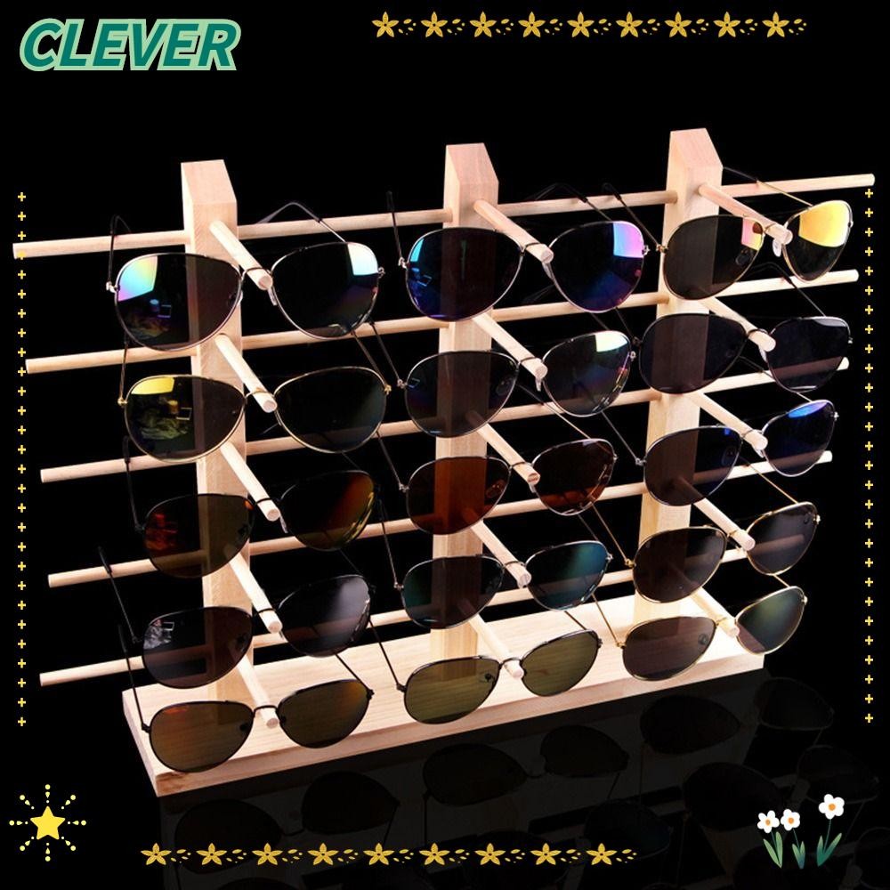 Clever ที่วางโชว์ขาตั้งไม้เนื้อแข็งชั้นวางแว่นกันแดดหลายชั้น