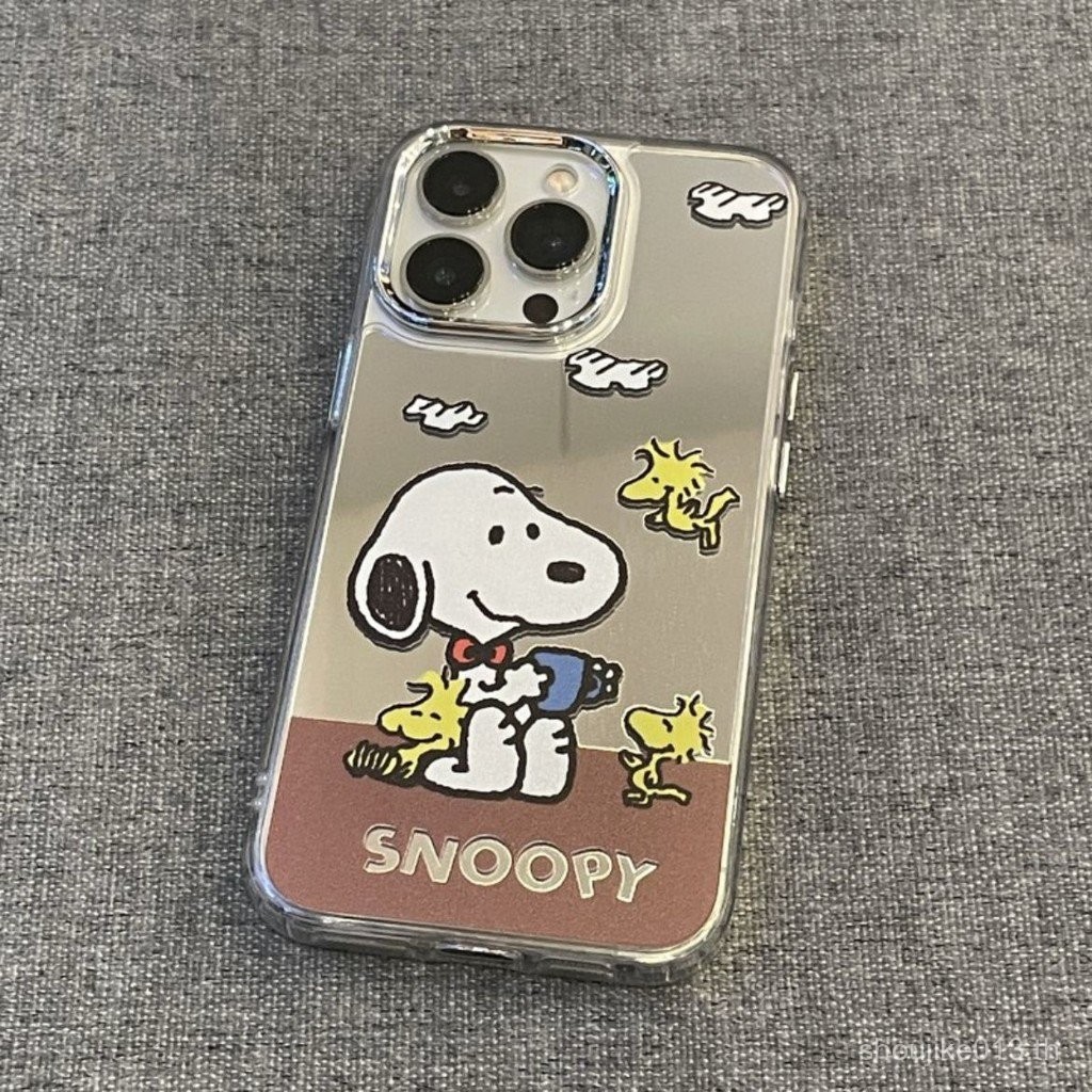 การ์ตูน Snoopy พรีเมี่ยมเต็มรูปแบบครอบคลุม iPhone ที่มีการออกแบบกระจก-ins แฟชั่นสำหรับหลายรุ่นรวมทั้