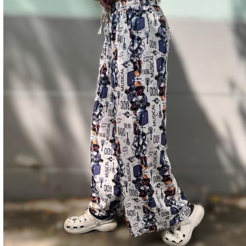 กางเกงผ้าสปัน ดีไซน์สวยงาม ทันสมัย เข้ากับทุกสไตล์การเเต่งตัว B40 ใส่สบาย มีเชือกรูด มีกระเป๋าข้าง - รูปที่ 4