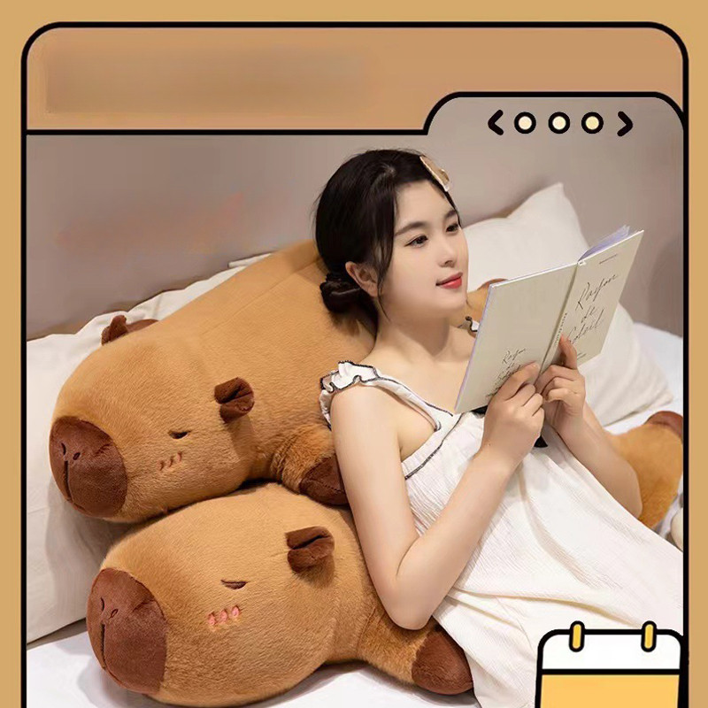 พร้อมส่ง Capybara ตุ๊กตาคาปิบาร่า นุ่มและน่ารัก หมอนอิงหมอนยาว เหมาะกับของขวัญวันเกิด 50/70/90ซม ราคา ถูกที่สุด ดีลบีเคเค แกลเลอรีภาพที่ 8