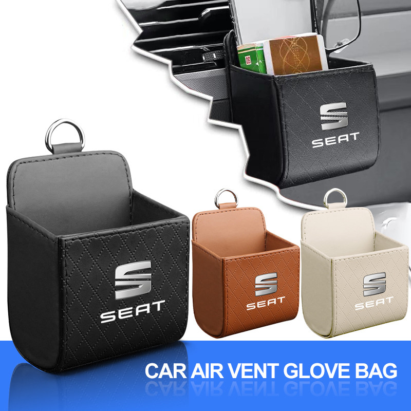 รถหนังกระเป๋า Air Vent Dashboard Tidy แขวนกล่องสําหรับที่นั่ง Leon 5F Ibiza 5 6 MII Altea Toledo Cor