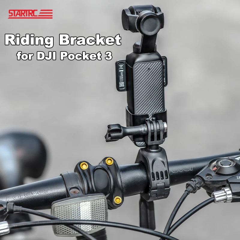 Startrc สําหรับ DJI Pocket 3/Pocket 2 อุปกรณ์เสริมสําหรับกล้องกีฬาจักรยานขี่วงเล็บโลหะจักรยาน Mount Holder Stand Handlebar Clamp
