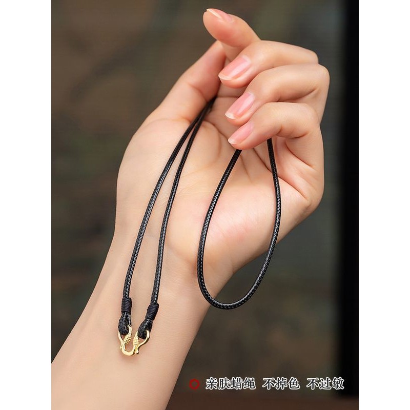 Doc สร้อยคอ Halter Gold Silver M Buckle Simple Men Medium Large Pendant Lanyard สีดํา Amulet FPL25