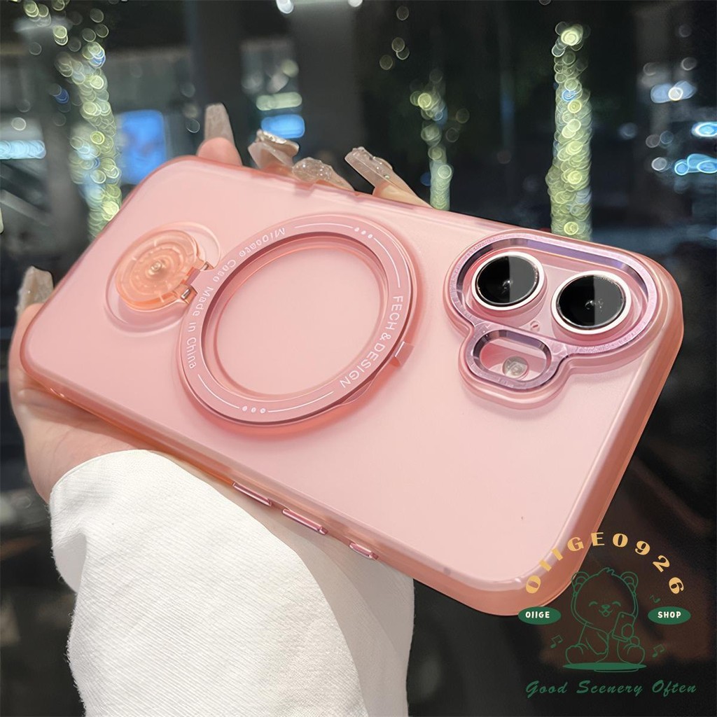 เคส iphone16 เลนส์โลหะหมุนวงเล็บเคสโทรศัพท์ iphone16 Pro Max 15 14 13 12 11 เคสสําหรับเคส iPhone ซิลิโคนนุ่ม TPU + PC กันกระแทก