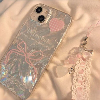 Poppa🔥จากประเทศไทย เคส ไอโฟน ขนนกสีเงิน อ่อนนุ่ม TPU บัลเลต์คอร์ สำหรับ iPhone 11 16 12 14 13 Pro Max 14/15PLUSการ์ตูน
