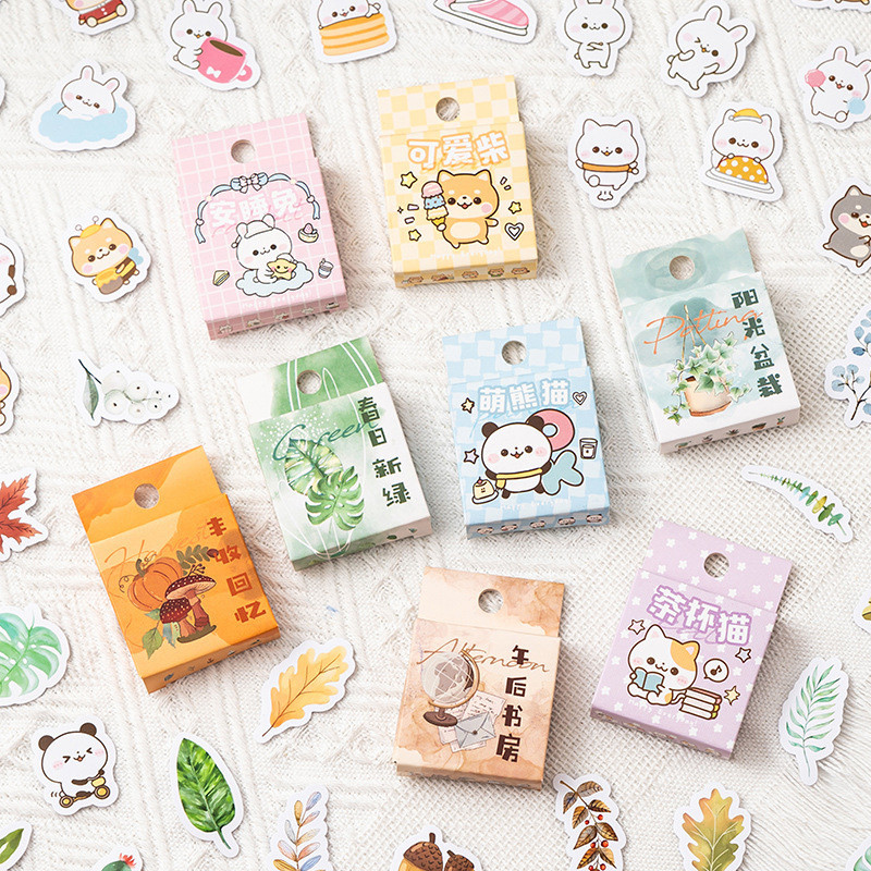 45 ชิ้นชนิดบรรจุกล่องการ์ตูนสัตว์เลี้ยง Paradise & Life Puzzle Series สติกเกอร์สมุดภาพ Journal Deco DIY สติกเกอร์แพ็ค