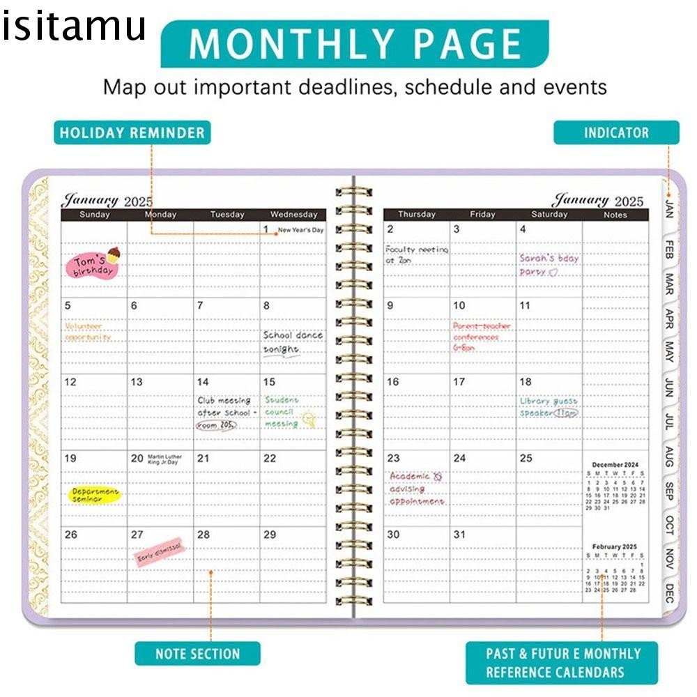 Isitaft 2025 สมุดแพลนเนอร์ 365 วัน รายวัน วางแผน ก5 สมุดบันทึกวาระ สมุดไดอารี่ ที่มีประสิทธิภาพ สมุดบันทึก นักวิชาการ วาระ กําหนดการวางแผน สมุดบันทึก สํานักง