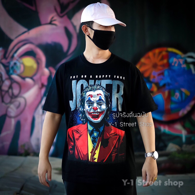 เสื้อยืด Joker โจ๊กเกอร์ ผ้าCotton100% สีดำ/ขาว ไซส์M-3XLSize S-5XL