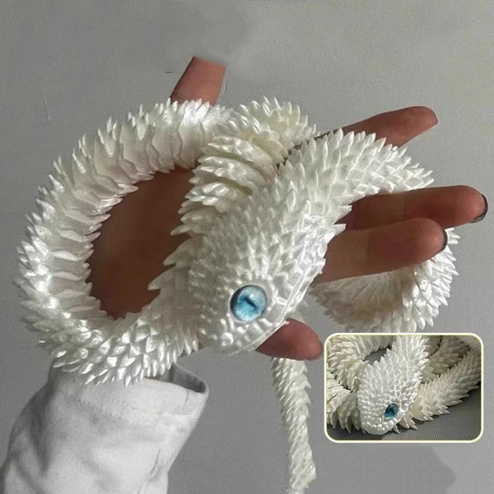 เครื่องประดับงู AUGUSTINE, งูพิมพ์ 3D หมุนได้สมจริง, ราศีจีนปีงู 30/45 ซม. PLA โมเดลจําลองสัตว์ทํามือฮาโลวีน