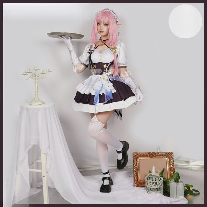 🍀Honkai Impact 3 Miss Pink Fairy Elysia Maid Sweetheart Cosplay Anime Game Costume