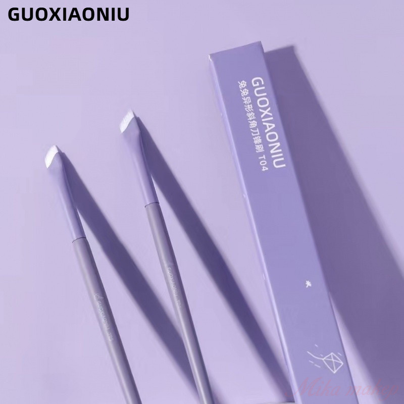 GUOXIAONIU แปรงอายไลเนอร์ แปรงอายไลเนอร์สีม่วง เนื้อละเอียดมาก