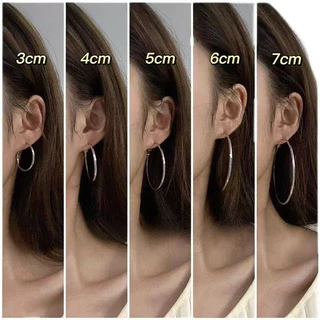 วงกลมเงินใหญ่ต่างหูหัวเข็มขัดหูกระดุม3/4/5/5/6/7มิลลิเมตรอุปกรณ์เสริมแฟชั่น