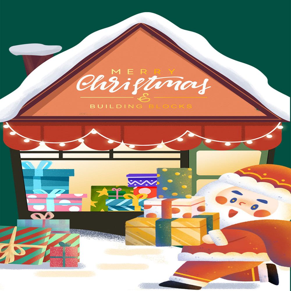 บล็อกตัวต่อเลโก้ คริสต์มาสChristmas ของเล่นสําหรับเด็ก ตัวต่อโมเดล3D ของขวัญ เสริมการเรียนรู้เด็ก ซีรีย์การ์ตูนคริสต์มาส