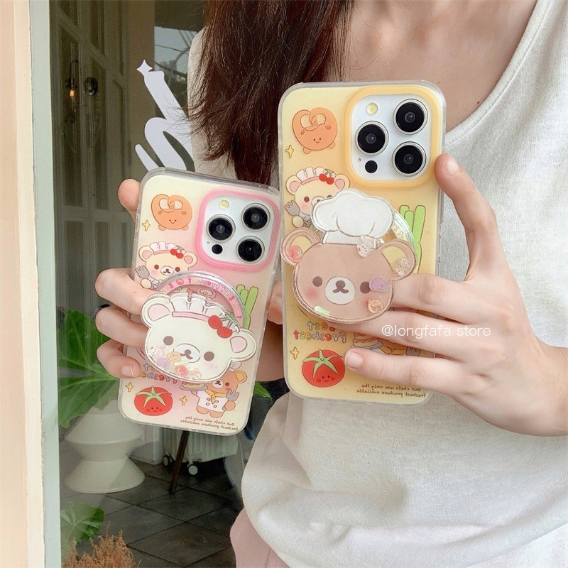 แม่เหล็กยืนแฟชั่นกรณีโทรศัพท์น่ารักสำหรับ iPhone 15 14 13 12 PRO MAX 14pro 13pro 12pro 15pro 15PROMAX ฝาครอบป้องกัน