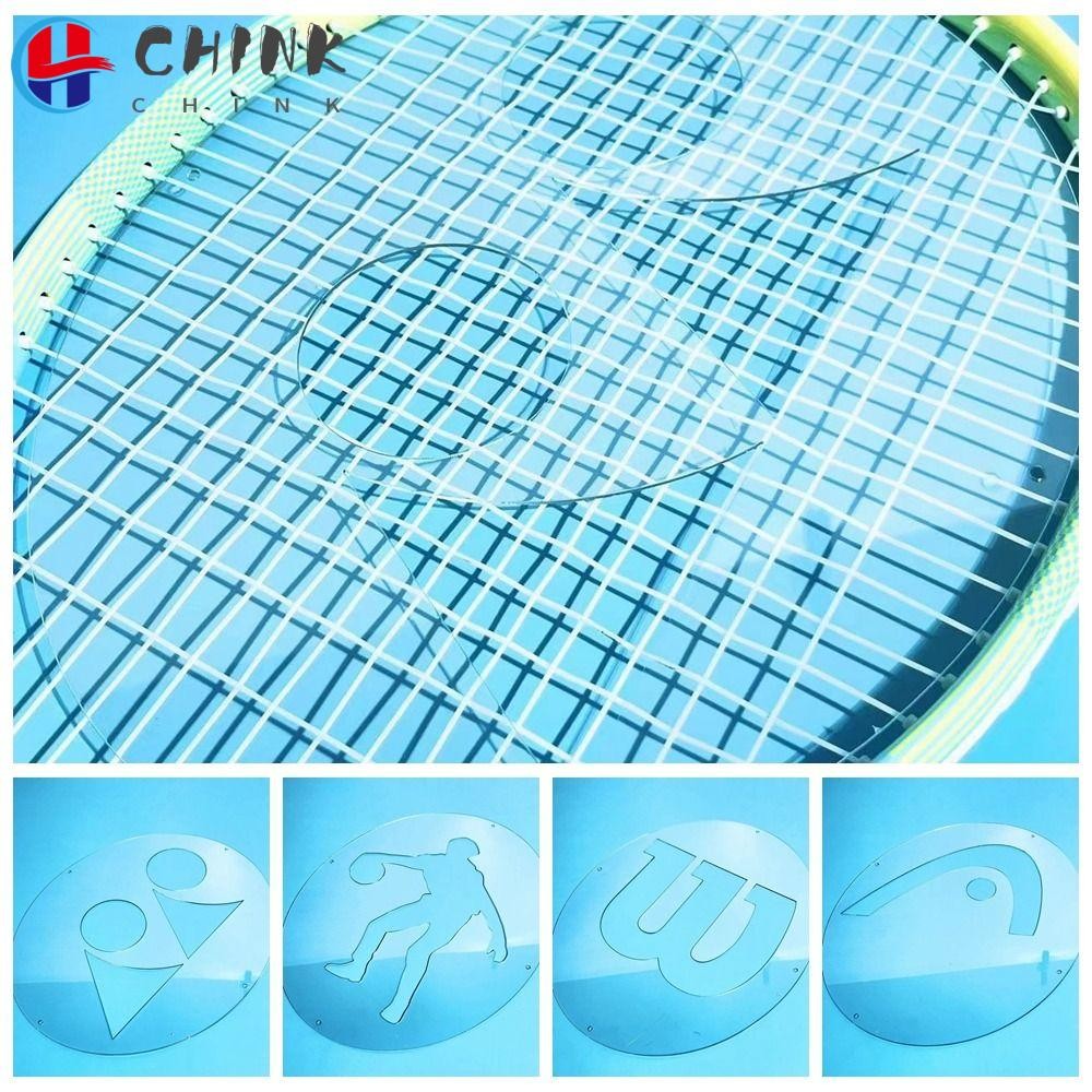 Chink Racquet Marker Board,Reusable Transaprent Binmintonแร็กเก็ตโลโก้ลายฉลุ,Creativeไม้เทนนิสGraffiti DIY LOGOแม่แบบ