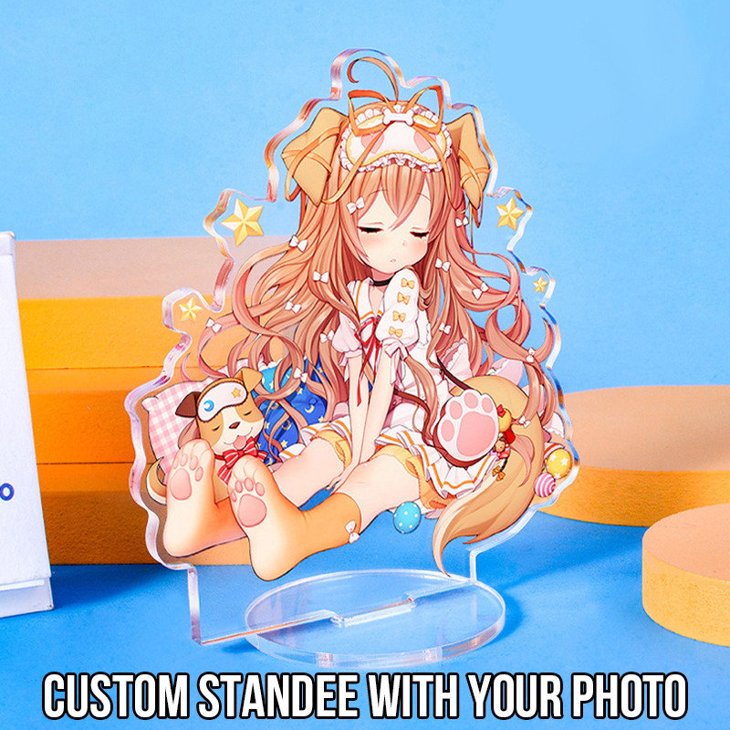 รูปที่กําหนดเองสแตนดี้ ขาตั้งอะคริลิคใสออกแบบการ์ตูนอะนิเมะเกมเสน่ห์ส่วนบุคคลโต๊ะตกแต่งรุ่นพวงกุญแจของขวัญสําหรับพัดลม